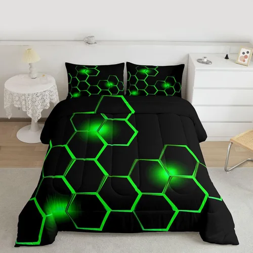 Miniatura 38 de Feelyou Juego de edredón de coche de dibujos animados para niños, edredón de construcción para niños, juego de ropa de cama de camiones y equipos