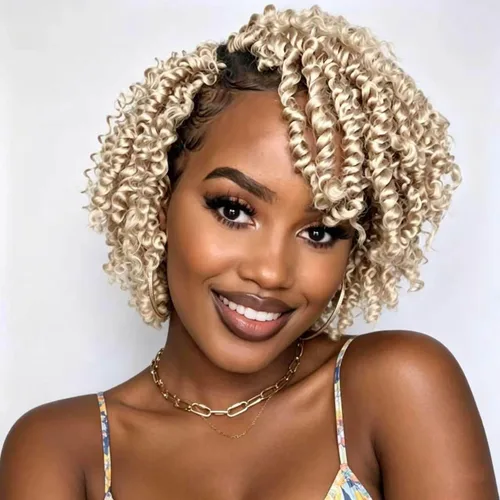 Miniatura 16 de Cabello de Ganchillo Pre-Retorcido Passion Twist para Mujeres Negras y Niños, Cabello Passion Twist Pre-Enrollado Trenzas Bohemias 4 Pulgadas 8