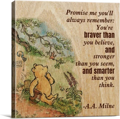 Miniatura 18 de Arte de pared clásico con cita de Winnie the Pooh, retro, Any Day Spent With You is My Favorite Day Sayings, lienzo, cuadros enmarcados, letrero