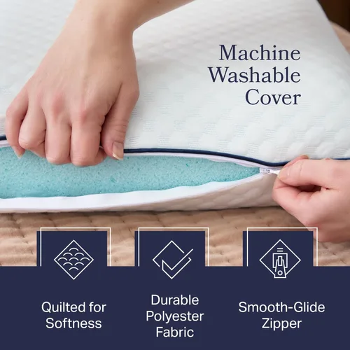 Miniatura 3 de Almohada de espuma viscoelástica de gel ventilada Weekender. Funda lavable. Tamaño estándar