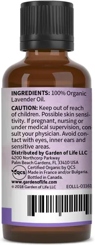 Miniatura 7 de Garden of Life Aceite Esencial, Lavanda 1 fl oz (30 mL), 100% Orgánico USDA & Puro, Limpio, Sin Diluir y Sin OMG - para Difusor, Aromaterapia