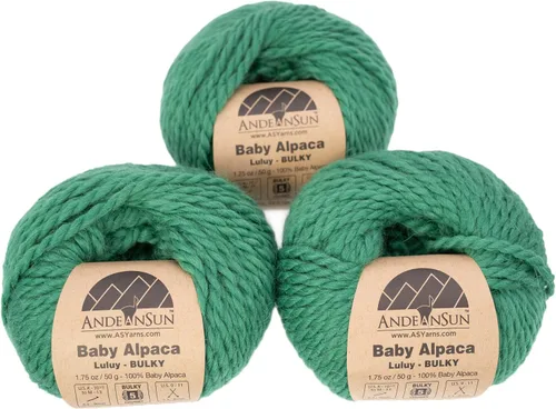 Miniatura 7 de (Juego de 3) Ovillos 100% de lana de alpaca bebé #1, DK #3, Worsted #4, Bulky #5 (150 gramos / 5.29 onzas en total), lujosos, acogedores y suaves