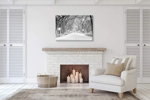 Miniatura 9 de SEVEN WALL ARTS Lienzo de árbol de abedul para pared, pintura abstracta de bosque, paisaje con hojas rojas de otoño y otoño, obra de arte natural