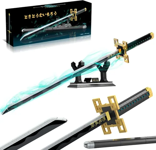 Miniatura 11 de HIGH GODO Demon Anime Sword Building Set, Kit de Bloques de Hacha y Martillo Meteoro de 43 Pulgadas, Set de Bloques de Construcción de Armas