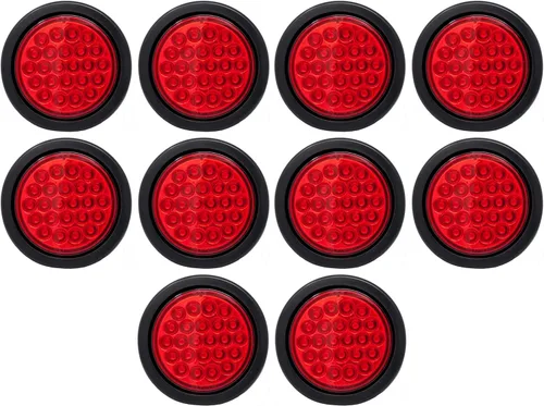 Miniatura 9 de All Star Truck Parts ] Kit de luces redondas de 4 pulgadas para remolque de marcha atrás/de respaldo/cola de 24 LED, color blanco, con enchufe y LED