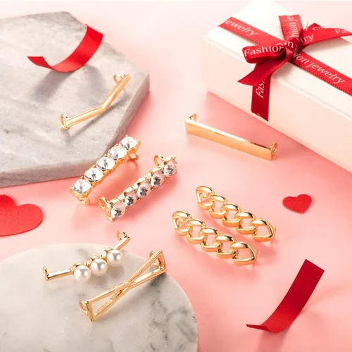 Miniatura 5 de Waydress 18 dijes de cordones para zapatos deportivos, para manualidades, joyas, decoración, clips, diamantes de imitación de perlas de imitación