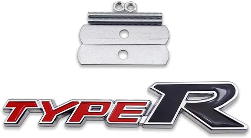 Miniatura 14 de Emblema de Coche de Metal Cromado con Logo Type-R, Insignia Deportiva de Carreras 3D Premium, Calcomanía Adhesiva de Poder Turbo (Negro y Rojo)