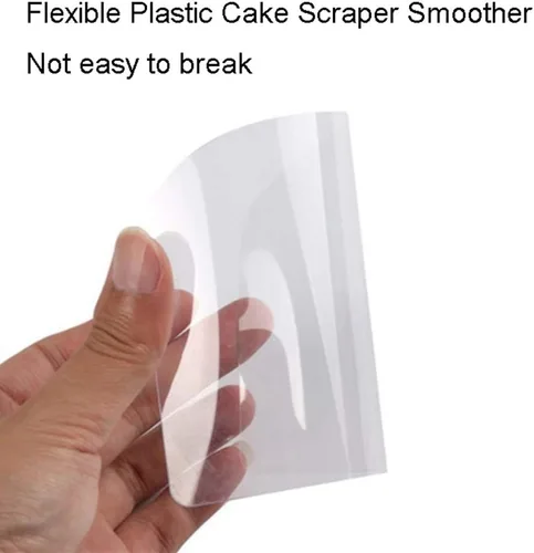 Miniatura 2 de 5 piezas de plástico flexible raspador de pasteles más suave transparente espátula raspador de crema para tartas más suave glaseado más suave