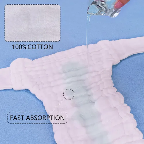 Miniatura 2 de Max Shape Paquete de 6 pantalones de algodón para bebés niñas y niños, pañales de algodón ajustables de 13 capas