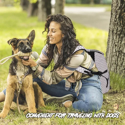 Miniatura 6 de BAGLHER - Mochila de viaje para perros, mochila de suministros para mascotas aprobada por aerolíneas, bolsa de viaje para perros con 2 tazones Blw