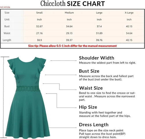 Miniatura 3 de CHICCLOTH Vestidos vintage para mujer, con volantes, bordados, acampanados, acampanados, para cóctel, fiesta, boda, invitadas