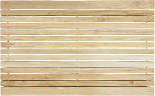 Miniatura 12 de Alfombrilla de baño y ducha de estilo nórdico en teca - Uso en interiores y exteriores - Plataforma de madera antideslizante para sauna, piscina
