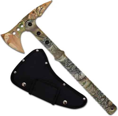 Snake Eye Tactical Hacha de lanzamiento Tomahawk - Hacha táctica con funda y hacha de lanzamiento de competencia (camuflaje)
