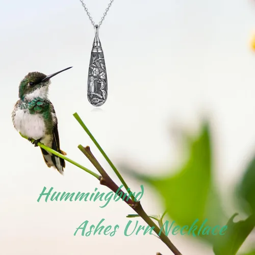 Miniatura 19 de Collar con colgante de urna de cenizas de cremación y árbol de la vida para mujer, plata de ley US1