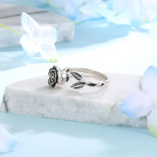 Miniatura 28 de Fidget Spinner Anxiety Rings for Women: Sterling Silver Lotus Moon Star Sunflower Ring Stress Relieving Calm Ring Jewelry Gifts for Daughter