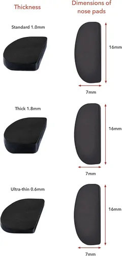 Miniatura 8 de Setex Gecko Grip Almohadillas de nariz ultrafinas antideslizantes de 0,6 mm, (15 pares negros) Fabricadas en EE. UU., 2500 fibras microestructuradas