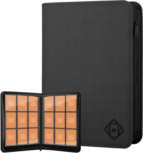Miniatura 33 de Carpeta de Tarjetas Premium de 16 Bolsillos, Carpeta de Tarjetas de Intercambio Sostiene hasta 1000+ Tarjetas Álbum de Colección de Tarjetas 44 negro