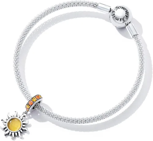 Miniatura 110 de Abalorios de plata de ley para pulseras, collares, familia para siempre, circonita cúbica, regalo de joyería para mujeres