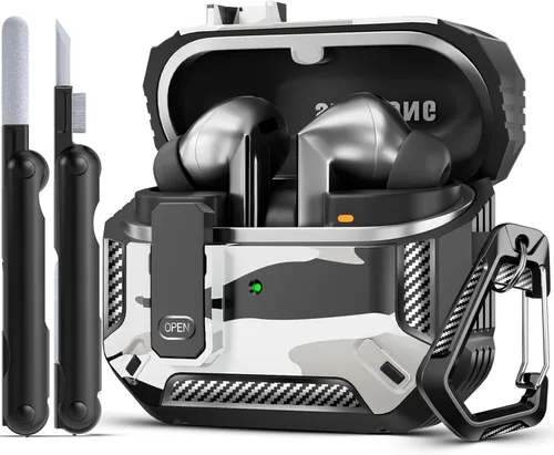 Miniatura 21 de Lock Fit Diseñado para Samsung Galaxy Buds3 FE (2025) / Buds3 Pro (2024) / Funda Buds 3 (2024), con kit de limpieza Cuerpo completo Resistente a