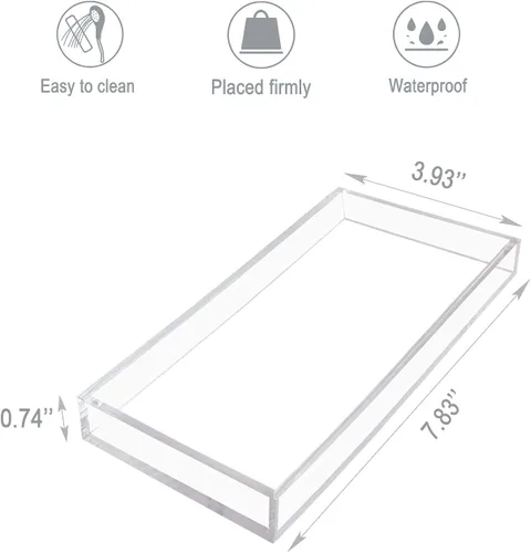 Miniatura 4 de Bandeja de acrílico Bigfety para organizar, bandejas de baño transparentes para mostrador, escritorio, cómoda