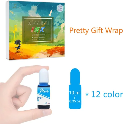 Miniatura 5 de Juego de tintas de alcohol, 12 colores vibrantes a base de alcohol para arte de resina epoxi, fabricación de platos de resina Petri, tinte