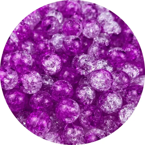 Miniatura 10 de 300 cuentas de acrílico agrietadas de 0.315 pulgadas (0.315 in) redondas de cristal, cuentas espaciadoras a granel para hacer joyas, collares, Negro