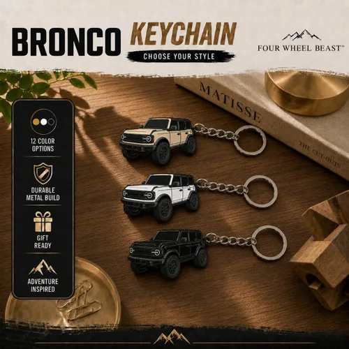 Miniatura 4 de Accesorios de Llavero Bronco 4 puertas llavero Fob Cubierta Modificaciones geniales compatibles con Ford Bronco 2022 2023 2024 Blanco
