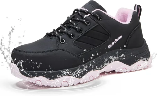Miniatura 9 de Zapatos anchos con punta de acero para mujer, impermeables, antideslizantes, zapatos de seguridad, ligeros, antideslizantes, construcción