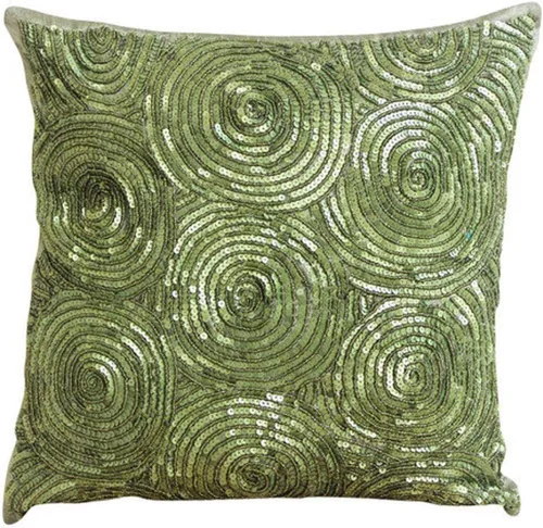 Miniatura 9 de The HomeCentric Funda de almohada, funda de almohada dorada para sofá, funda de almohada con lentejuelas en espiral, 20 x 20 pulgadas