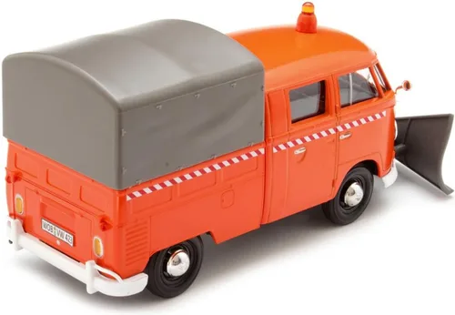 Miniatura 2 de Volkswagen Tipo 2 (T1) Camión naranja con quitanieves y carcasa de cámper 1/24 fundido a troquel modelo de coche por Motormax