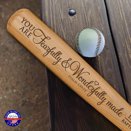 Miniatura 3 de Lifesong Milestones Bate de béisbol personalizado, regalos de primera comunión para niños, regalos de bautismo grabados de madera para niños