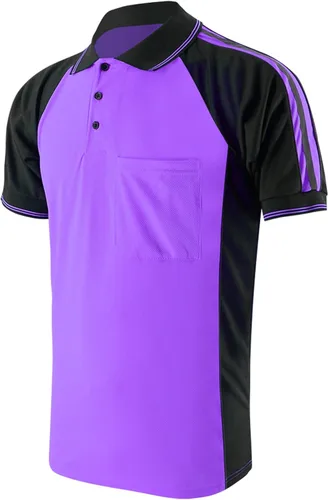 Miniatura 8 de Camisa de seguridad de alta visibilidad, manga corta y larga, polo reflectante, camisetas de trabajo para hombres amarillo-S
