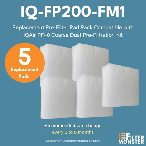 Miniatura 2 de Filter-Monster - Paquete de almohadillas de repuesto de prefiltro compatibles con IQAir PF40, kit de prefiltración de polvo grueso, paquete de 5
