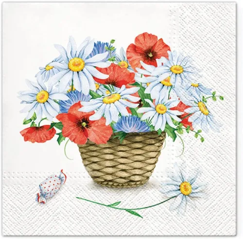 Miniatura 20 de AM Décor - 20 servilletas de papel suaves de 3 capas de Decoupage de 13 x 13 pulgadas (desplegadas) (Ladybird in Daisies)