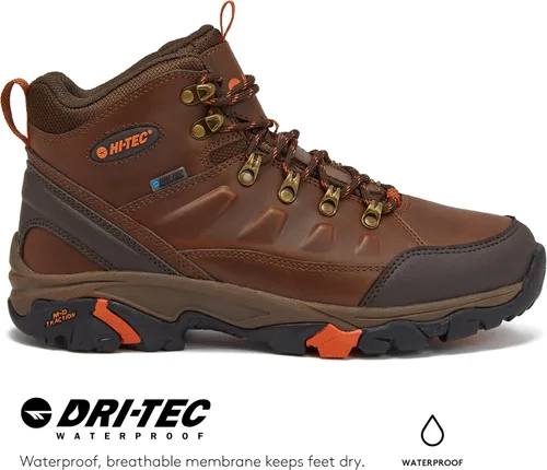 Miniatura 2 de HI-TEC Acadia WP - Botas de senderismo de cuero impermeables para hombre ligeras transpirables para mochileros y senderos