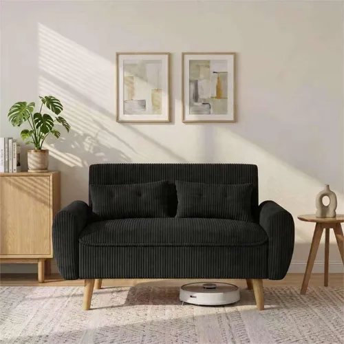 Shintenchi Sofá Loveseat Pequeño y Moderno, Sofá de 2 Asientos Tapizado en Tela de Mediados de Siglo, Muebles Love Seats para Espacios Pequeños,