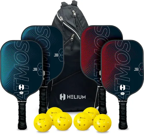 Helium Paletas de pickleball de fibra de carbono profesionales - Certificado USAPA - Textura de alto giro, núcleo de panal ligero