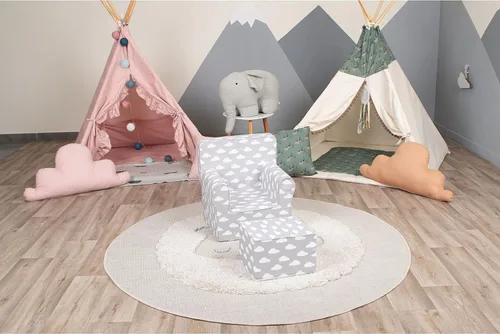 Miniatura 3 de Delsit Silla para niños pequeños y sillón para niños, con reposapiés, diseño europeo de primera calidad, silla de lectura perfecta para niños