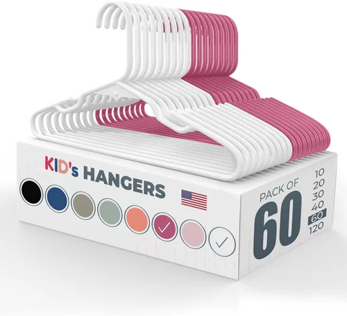 Miniatura 37 de Perchas de plástico para niños de 12 pulgadas, paquete de 10 unidades, fabricadas en los Estados Unidos, capacidad de 5 libras, perchas para ropa