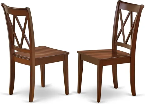 Miniatura 10 de East West Furniture CLC-LWH-W Clarksville - Sillas de comedor con respaldo cruzado doble, juego de 2, color blanco lino