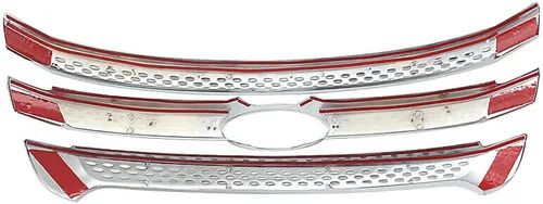 Miniatura 3 de NINTE Cubierta de rejilla apta para Ford Explorer Base/Limited/XLT Utility 4 puertas cromadas plateadas 2011-2015, no compatible con Explorer