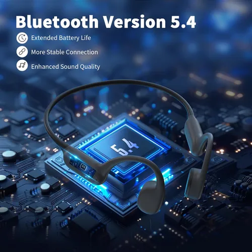 Miniatura 7 de Auriculares de conducción ósea, Bluetooth 5.4, auriculares inalámbricos con micrófono, auriculares deportivos IPX6 para correr (gris)