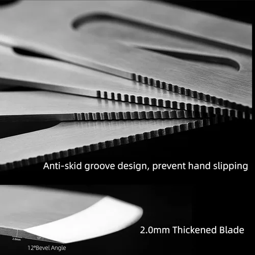 Miniatura 3 de WUTA Cuchillo de skiving cuchillo de adelgazamiento de cuero 420B martensítico acero inoxidable artesanía esquiadores diseño profesional DIY Hoja