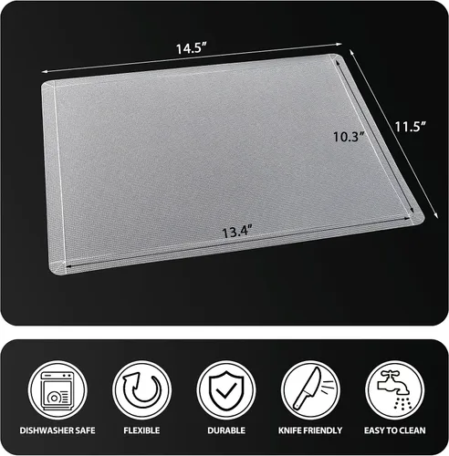 Miniatura 4 de WK Juego de 3 tablas de cortar de plástico flexible con labio, tabla de cortar plegable para cocina, tablas de cortar transparentes, hojas
