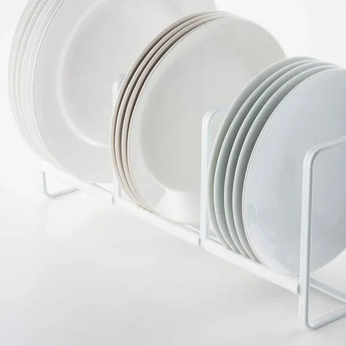 Miniatura 3 de Yamazaki 3147 Home Tower - Organizador de platos, estante de almacenamiento ancho para armarios de cocina, blanco, pequeño