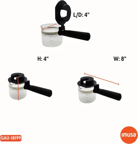Miniatura 8 de IMUSA Jarra de repuesto de vidrio de 4 tazas con mango negro
