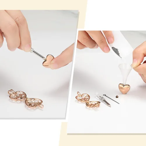 Miniatura 24 de Collar con medallón de cremación conmemorativa con corazón eterno con mini urna para cenizas de seres queridos
