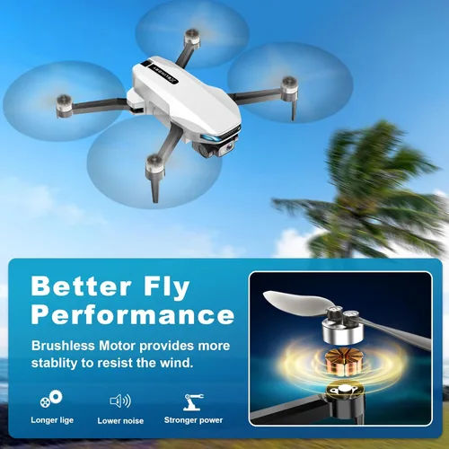 Miniatura 7 de Drone GPS con cámara para adultos, 2K HD FPV Drone con retorno automático, sígueme, vuelo circular, vuelo de punto de referencia, vuelo estable