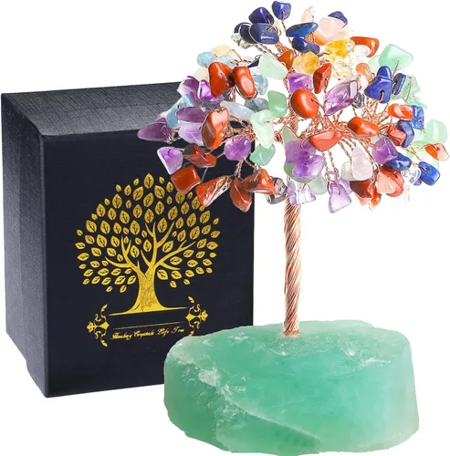 Miniatura 7 de QINJIEJIE Árbol de cristal de cuarzo rosa, cristales curativos, decoración de escritorio rosa, árbol de piedras preciosas naturales, base de alambre