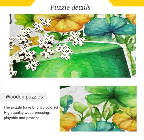 Miniatura 2 de Nander Rompecabezas de 1000 piezas de sombrero y trébol del día de San Patricio para adultos, adolescentes y niños, divertido juego familiar